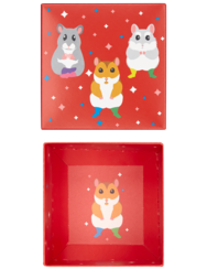 Квадратна подаръчна кутия Танцуващи хамстери