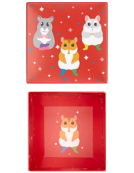 Štvorcová darčeková krabička Tancujúce škrečky