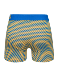 Boxer aderenti da uomo stampati blu e giallo