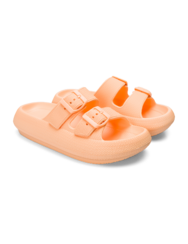 Világos barackszínű női platformszandál