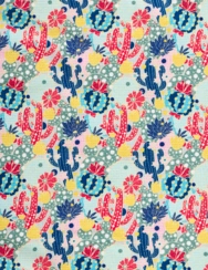 Veselá kuchyňská utěrka Kaktusové květy