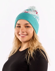 Veselá pletená čepice Šípky ve sněhu