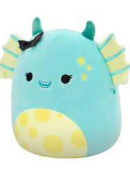 Squishmallows Dearest il mostro della palude blu tè con pancia maculata e forcina a forma di pipistrello, 20 cm