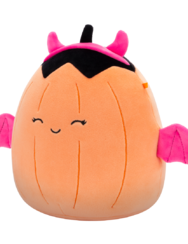 Squishmallows Margie - La zucca arancione pastello con costume da diavoletto rosa, 20 cm