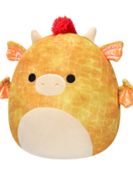 Squishmallows Dieric il drago giallo testurizzato con cresta rossa, 40 cm