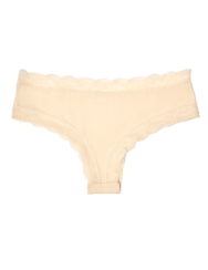 Bézs női bugyi csipkével
