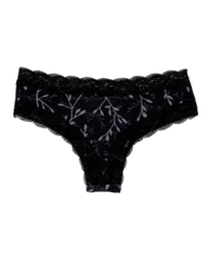 Slip da donna con inserti in pizzo Foglie grigie