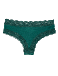 Sötét smaragd női csipkés bugyi