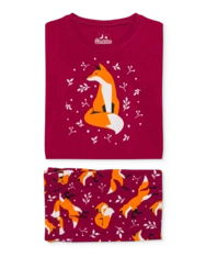 Veselé dámske pyžamo Líška a listy