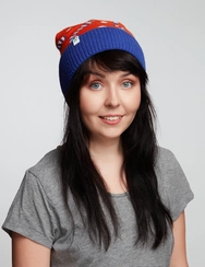 Veselá pletená čiapka Hravá panda