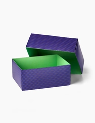 Vzorovaná fialová darčeková krabička