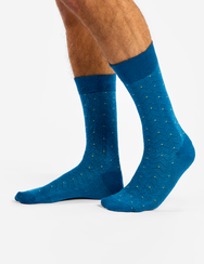 Kék-lime mintás zokni