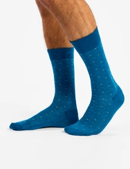 Modro-limetkové vzorované ponožky