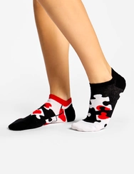 Veselé ponožky do tenisiek Puzzle so srdiečkami