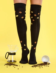 Over the Knee Socks Black Coffee