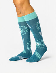 Vidám térdzokni Mandala és levelek