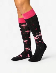 Veselé podkolienky Plameniaky a srdiečka