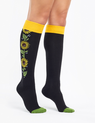 Knee High Socks Sunflowers at Night