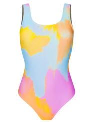 Vidám egyrészes női fürdőruha Pasztell álcázás