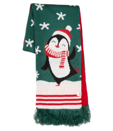 Vrolijke gebreide kindersjaal Hallo Pinguïn