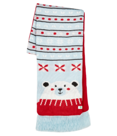 Vrolijke gebreide kindersjaal Winterbeer