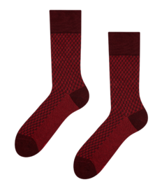 Bruin-rode jacquard-sokken