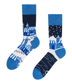 Chaussettes rigolotes Village d’hiver