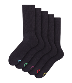 Sportsokken 5-pack zwart klassiek