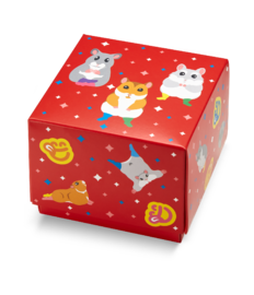 Vierkante geschenkdoos Dansende hamsters