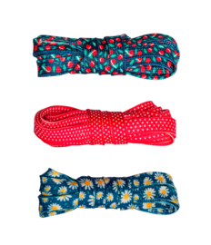 Cordones para zapatos, 3 ud. Cerezas y margaritas