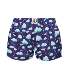 Vrolijke damesboxershorts Papieren vliegtuigjes en wolken
