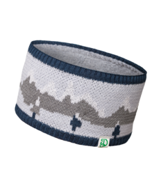 Vrolijke gebreide hoofdband voor dames Besneeuwde bergen