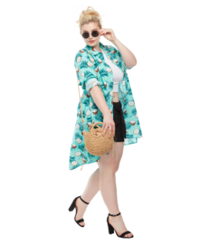 Vrolijke overhemdjurk Kokosnoot