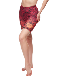 Vrolijke korte sportleggings Exotische blaadjes