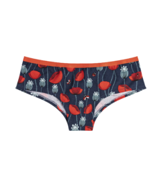 Vrolijke hipsterslips voor dames Lieveheersbeestjes & papaverbloemen