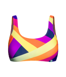 Vrolijke sportbikinitop Regenboogkleuren