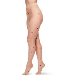 Vrolijke nylon maillot Zwarte pootjes