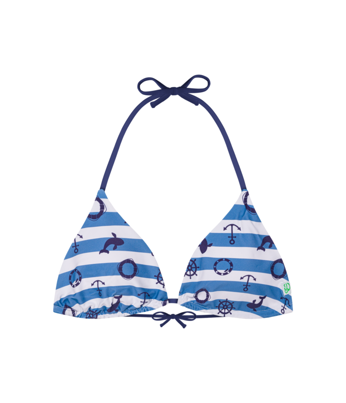 Haut De Bikini RASUREL Classique, Taille 6, Bonnet D, Turquoise Et Marron