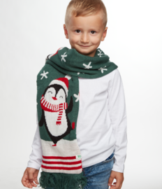 Vrolijke gebreide kindersjaal Hallo Pinguïn