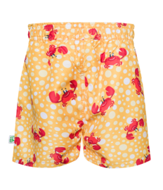 Vrolijke zwemshorts voor jongens Gelukkige krab