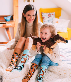 Vrolijke kindersokken Teckel