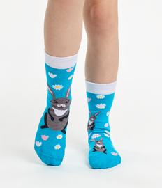 Vrolijke kindersokken Konijn en bloemen