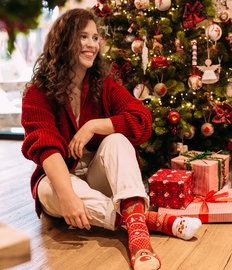 Vrolijke warme sokken Rendieren van de Kerstman