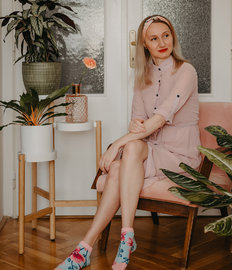 Vrolijke enkelsokken Orchidee