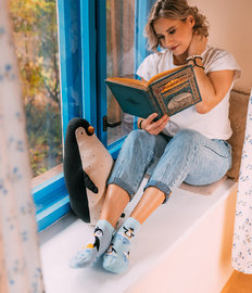 Vrolijke enkelsokken Vrolijke pinguïn