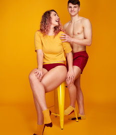 Mosterdgele enkelsokken Voetafdruk