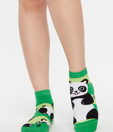 Șosete Vesele sub Gleznă Urs Panda și Dungi