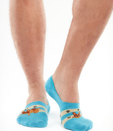 Vrolijke no-show sokken Dogs & Stripes