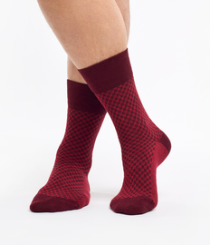 Bruin-rode jacquard-sokken