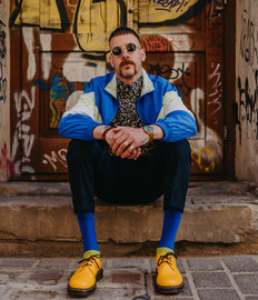 Blauw en groene sokken Balans